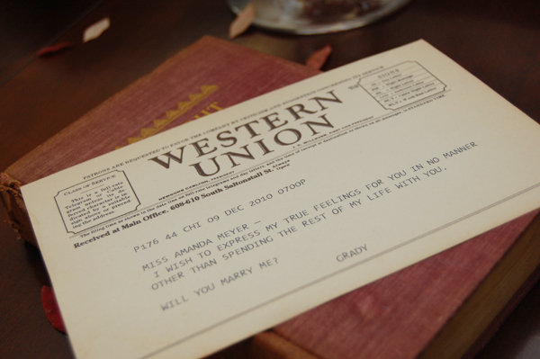 Amanda and Grady Engagement Telegram