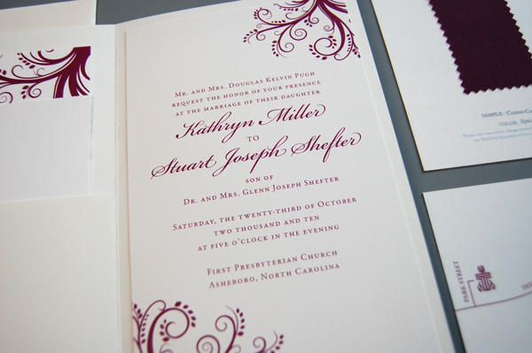 Kathryn and Stuart Wedding Invitation Closeup