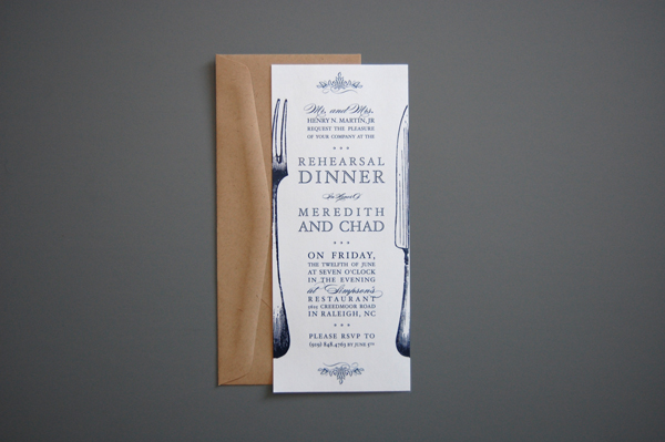 Meredith and Chad Rehearsal Dinner Invite